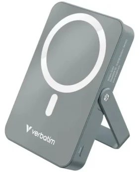 Verbatim Charge 'n' Go šedá / Powerbanka / 10 000 mAh / MagSafe 15W / USB-C PD 20W / se stojánkem (23942322689)