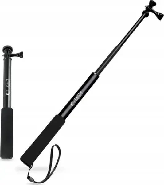 Tech-Protect GA100 černá / Teleskopická selfie tyč / GoPro DJI / 30-93 cm (5906302371747)