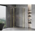 MEXEN/S - Mist L Duo sprchový kout dveře křídlové 95 x 90, transparent, zlato 8A4L-095-090-50-00