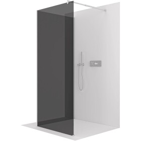 CERANO Sprchová zástěna Walk-in Onyx Corner Round L/P - 8 mm - kulatá vzpěra - chrom, grafitové sklo - 100x120x200 cm