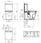 IDEAL STANDARD - i.Life S WC kombi se sedátkem SoftClose, vario odpad, RimLS+, bílá T554201