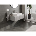 MEXEN/S - Rivel koupelnová skříňka pod umyvadlo 90 cm s deskou, 1 šuplík, reliéf , šedá mat 91A20-09023-1-BFC62