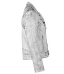 Pánská Kožená Bunda Křivák White Dragon Brixton Bílá Velikost: 8XL