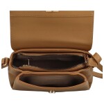 Módní dámská koženková crossbody kabelka Thilde, camel