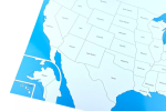 Moyo Montessori Moyo Montessori Kontrolní mapa - USA Nová - s popisky