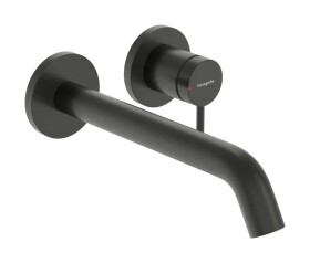 HANSGROHE - Tecturis S Umyvadlová baterie pod omítku, s výpustí, 2-otvorová instalace, EcoSmart+, kartáčovaný černý chrom 73351340