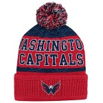 Outerstuff Dětská zimní čepice Washington Capitals NHL Puck Pattern Cuffed Pom