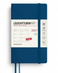 Týdenní plánovač Indigo, Pocket A6 2027, Softcover, anglicky