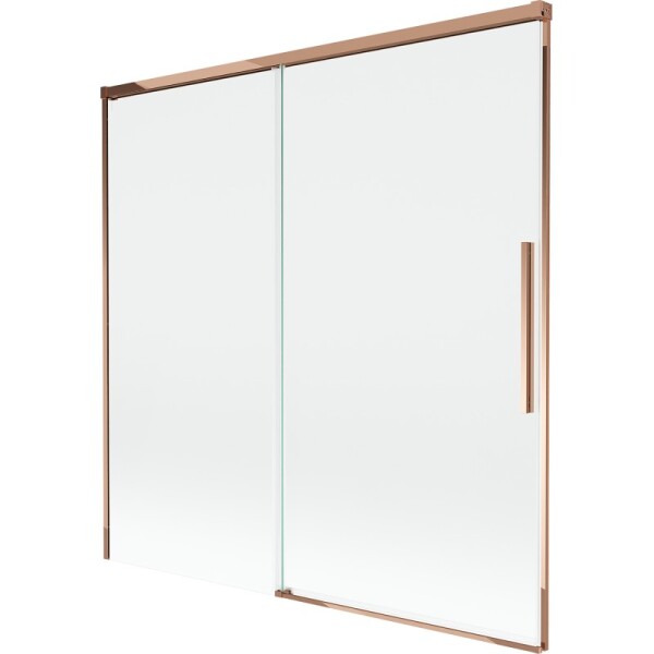 MEXEN/S - Rox vanová zástěna 2-křídlová posuvná 160 x 150, transparent, růžové zlato 8C9-160-001-60-00