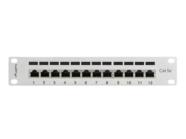 Lanberg šedý / Patch panel / 12 portů / 1U / CAT5E / FTP / 10" (PPF5-9012-S)
