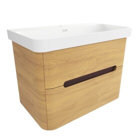 Koupelnová skříňka s umyvadlem SAT Fusion 77,5x53x45 cm dub medový mat SATFUSION280DMMW SATFUSION280DMMW