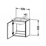 DURAVIT - Brioso Umyvadlová skříňka 44x42x29 cm, pravá, 1 dvířka, lesklá bílá BR4000R2222