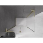 MEXEN/S - Velar L sprchový kout, posuvné dveře 120 x 80, dekor, zlato kartáčovaná 871-120-080-33-55
