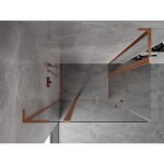 MEXEN/S - Mist L Duo sprchový kout dveře křídlové 115 x 95, transparent, měď kartáčovaná 8A4L-115-095-65-00