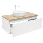 Koupelnová skříňka s krycí deskou SAT B-WAY 99x30x45 cm bílá lesk BWAY100WDOAKU2B BWAY100WDOAKU2B