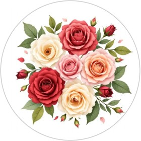 Obrázek Jedlý papír na dort Kytice růží mix