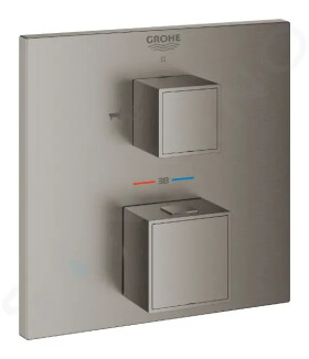GROHE - Grohtherm Cube Termostatická baterie pod omítku pro 2 spotřebiče, kartáčovaný Hard Graphite 24155AL0