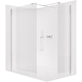 CERANO Sprchová zástěna Walk-in Onyx T L/P - 8 mm - hranatá vzpěra - chrom, rýhované sklo - 50x50x200 cm