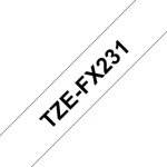 Brother TZE-FX231 bílá/černá / Kazeta s páskou / Laminovaná / Flexibilní / 12 mm / 8 m (TZE-FX231)