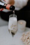 Bella Rose Sklenice na sekt Mrs., zlatá barva, čirá barva, sklo, 250 ml