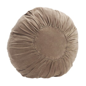 MADAM STOLTZ Kulatý sametový polštář Mushroom Ø 55 cm, béžová barva, textil