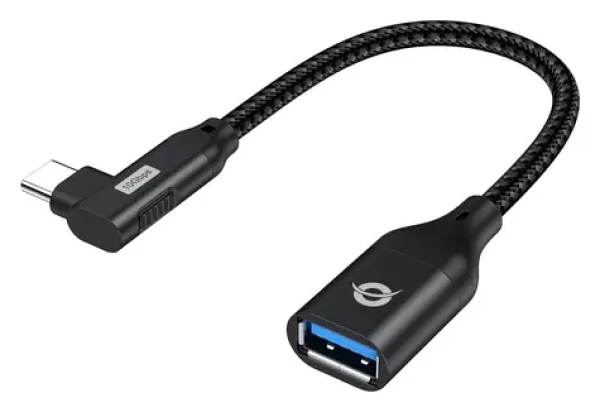 Conceptronic adaptér USB-C lomený - USB-A černá / Adaptér / USB 3.2 Gen 2 / 10 Gbit/s / 0,15 m (ABBY19B)