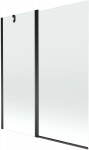 MEXEN - Flip vanová zástěna 1-křídlo 140 x 150 cm, transparent, černá 894-140-101-70-00