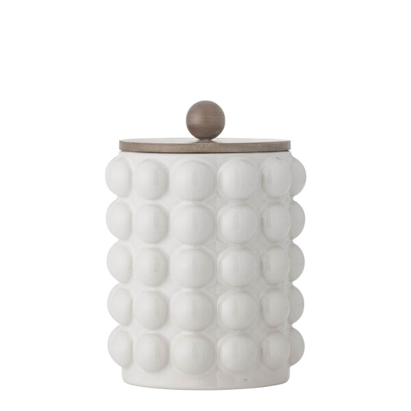Bloomingville Keramická dóza Madge White 1300 ml, bílá barva, keramika