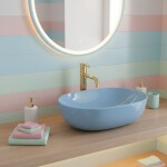 REA - Umyvadlo na desku LISA L.BLUE SHINY REA-U6620