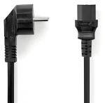 Nedis Napájecí kabel Typ F - IEC-320-C13 úhlový černá / Napájecí kabel / 10 A / 2 m / PVC (CEGL10015BK20)