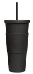 Neon Kactus Pohár na pití s brčkem 625 ml černá / plast (DS2201)