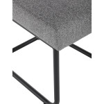 Židle jídelní, taštičkové pružiny v sedáku, madlo na opěráku, světle šedá látka, černý kov