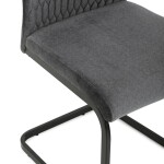 Židle jídelní, šedá látka, černý kov
