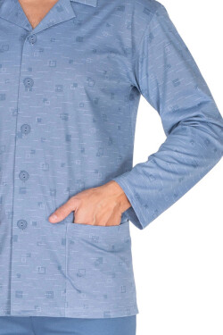 Pánské pyžamo 444 light blue plus - REGINA světle modrá XXL