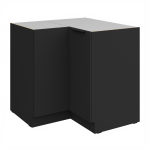 Spodní rohová skříňka Aria 90x90 DN 2F BB Barva korpusu: Černá, Barva dvířek: GR - Graphite AFM
