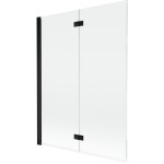 MEXEN - MIST vanová zástěna 130x150 cm 6mm 2-s, černá, čirá, levá 8A9-130-002-70-00-L