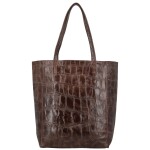 Módní dámská kožená kabelka na rameno Naysa, tmavě hnědá