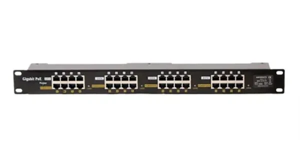 Digitus POE-PAN16-GB / PoE patch panel / 16 portů / Gigabit / Stíněný / 19" (POE-PAN16-GB)