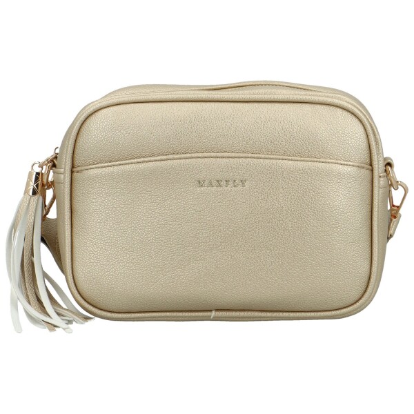 Stylová dámská koženková crossbody MaxFly Rozana, zlatá