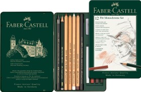 Faber-Castell, 112975, Pitt Monochrome, sada uměleckých výtvarných potřeb, 12 ks