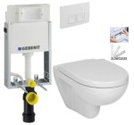 GEBERIT KOMBIFIXBasic vč. bílého tlačítka DELTA 50 + WC JIKA LYRA PLUS + SEDÁTKO DURAPLAST SLOWCLOSE 110.100.00.1 50BI LY5