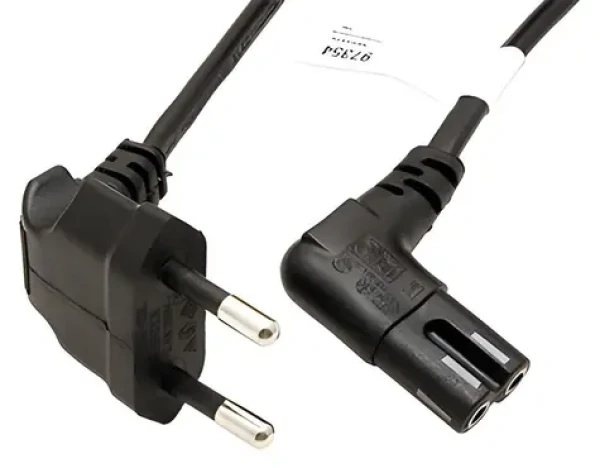 Goobay černá / Napájecí kabel / CEE 7/16 - IEC 320 C7 / lomené konektory / 0,75 m (97344)