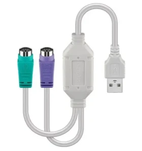 MicroConnect adaptér USB2.0 A (M) - 2x PS2 (M) bílá (USBA2XPS2)