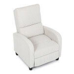 TV a relaxační křeslo, manuální polohování push back, potah manšestrová béžová látka