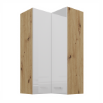 Horní rohová skříňka Artisan 60x60 GN-108 1F (90°) Barva korpusu: Dub artisan, Barva dvířek: Bílý lesk