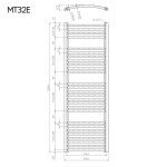 Mereo Otopný žebřík oblý 450x1330 mm, bílý, elektrický MT32E