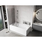 MEXEN - MIST vanová zástěna 140x150 cm 6mm 2-s, chrom, čirá, levá 8A9-140-002-01-00-L