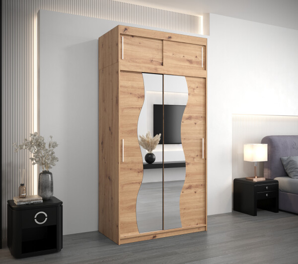 Šatní skříň Abi Mr s nástavcem Dveře: Dub artisan, Rozměr: 120 cm, Korpus: Dub artisan