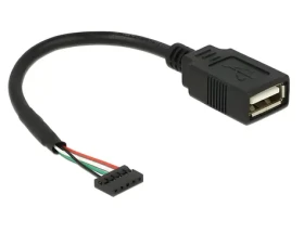 DeLock USB 2.0 Pinheader (F) - USB-A (F) černá / Kabel / 0,15 m / 480 Mbit/s (84831)