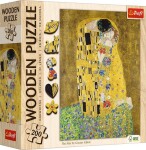 Dřevěné puzzle Art: Gustav Klimt - Polibek 200 dílků